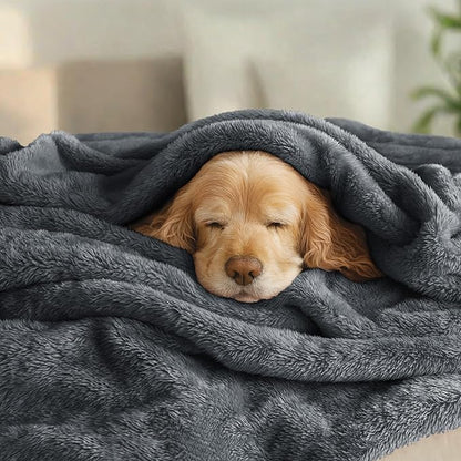 Exclusivo Mezcla Plush Fuzzy Fleece Bed Blanket Queen Size, Super Soft, Fluffy and Warm Blankets Suitable for All Seasons (Dark Grey, 90x90 Inches)