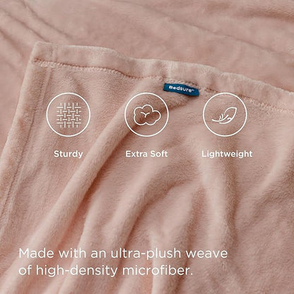 Bedsure GentleSoft Fleece Throw XL Blanket Dusty Pink - 300GSM Soft Lightweight Plush Cozy Blankets for Bed, Sofa, Couch, Travel, Camping, 50x70 inches