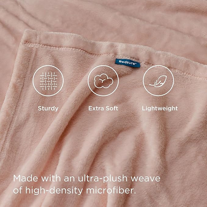 Bedsure GentleSoft Fleece Blankets King Size Dusty Pink - Bed Blanket Soft Lightweight Plush Cozy Fuzzy Luxury Microfiber, 108x90 inches