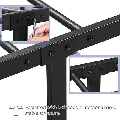 Yaheetech Classic Metal Platform Bed Frame Mattress Foundation with Victorian Style Iron-Art Headboard/Footboard/Under Bed Storage/No Box Spring Needed/California King Size Black