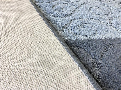 Custom Size Modern Runner Rug Carpet for Hallway Entryway Foyer Kitchen, Slip Resistant Latex Rubber Backed 31 inch Wide X Customized Length, Scroll Grey, 31 inch X 25 feet