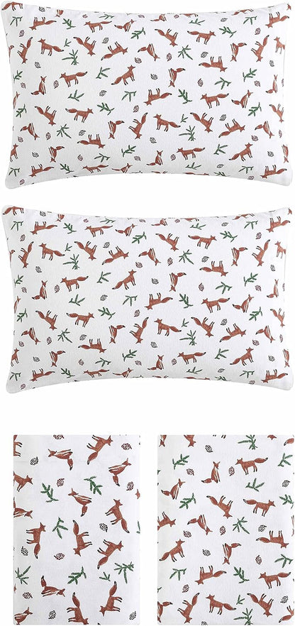 Eddie Bauer- King Sheet Set, Cotton Flannel Bedding Set, Brushed for Extra Softness, Cozy Home Décor (Fox Trail Orange, King)