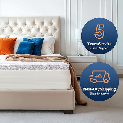 Subrtex Memory Foam Mattress Topper King, 3 Inch Mattress Topper for Pressure Relieving, Breathable Bed Toppers Mattress Pads with Removable Washable Cover