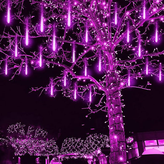 Kwaiffeo Halloween Lights, Waterproof Meteor Shower Lights for Halloween Christmas New Year Decorations Outdoor, 8 Tube, UL Plug