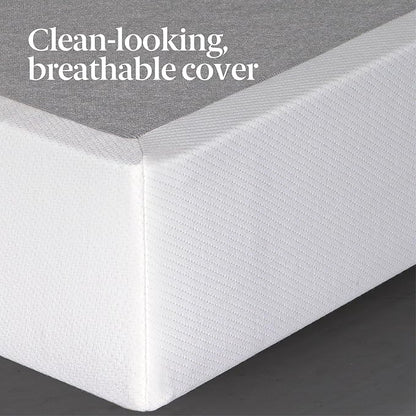 ZINUS 9 Inch No Assembly Metal Box Spring, Cool Mattress Foundation, Sturdy Metal Structure, Split King, White