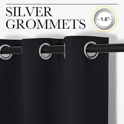 NICETOWN Door Curtain for Doorway Privacy, 144 Inch Length, Room Divider Curtain Cover, Blackout Temporary Insulated Closet Drape for Bedroom Closet (1 Panel, 12ft Tall x 5ft Wide, Black)