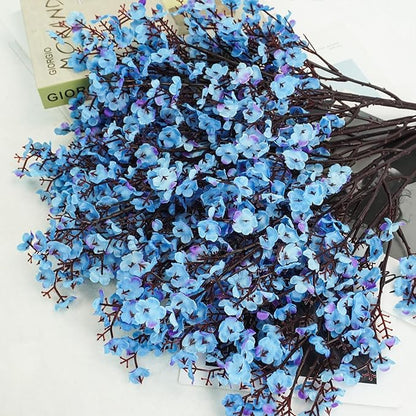 Uieke 6 Pcs Artificial Baby Breath Flowers Fake Gypsophila Bouquets Faux Silk Flower Real Touch Flowers for Wedding Farmhouse Decor DIY Home Party Office Kitchen Hotel Bathroom Garden Blue