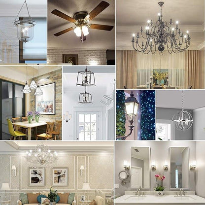 6-Pack Dimmable E12 LED Candelabra Bulbs 40Watt Equivalent, 5000K Daylight White, 450Lumens, 4W B11 Vintage Chandelier Light Bulbs, LED Filament Clear Glass Candle Lamp for Ceiling Fan Home Decor