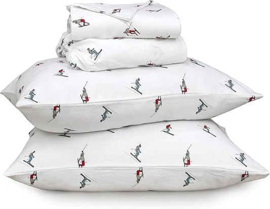 RUVANTI Flannel Sheets California King Size - 100% Cotton Brushed Cal King Bed Sheets Set - Deep Pockets 14 Inches - All Seasons Breathable & Extra Soft - Warm & Cozy, 4 Piece, Flurry Friends