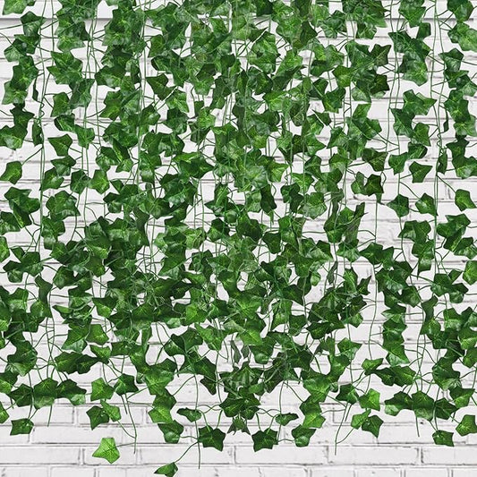 RECUTMS Fake Vines for Room Decor 86 FT Artificial Ivy Garland Hanging Plants Faux Greenery Leaves Bedroom Decor Aesthetic for Wall Wedding Party Home Garden Office Patio Outdoor Decoration(12 Pack)