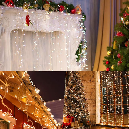 2 Pack 36ft 100 LED Battery Operated String Lights with Remote Timer Waterproof 8 Modes String Lights for Bedroom, Garden, Easter, Party, Christmas Indoor and Outdoor Decorations -Cool White