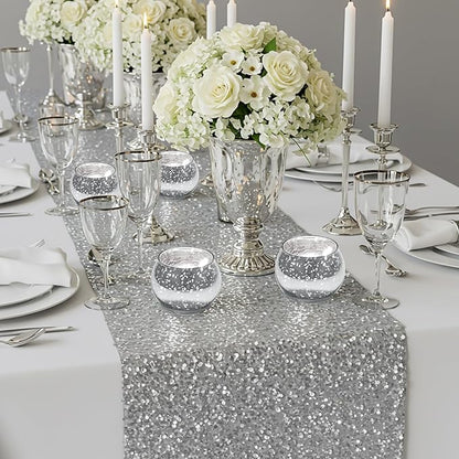 Rtteri 24 Set Votive Candle Holders Wedding Centerpiece Table Decorations Speckled Mercury Glass Votive Candle Holders with Tea Lights Birthday Party Decorations for Home (Silver)