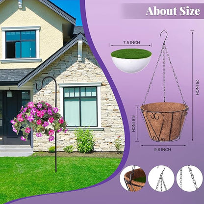 Artificial Hanging Fake Flowers with Basket Plants for Outdoor Decoration, Faux Silk Flower UV Resistant Morning Glory for Home Porch Patio Garden Balcony Yard Look Real (Red Lotus)