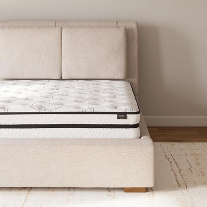Signature Design by Ashley Full Size Chime 10 Inch Medium Firm Hybrid Mattress with Cooling Gel Memory Foam for Pressure Relief, Fiberglass Free, Mattress In A Box