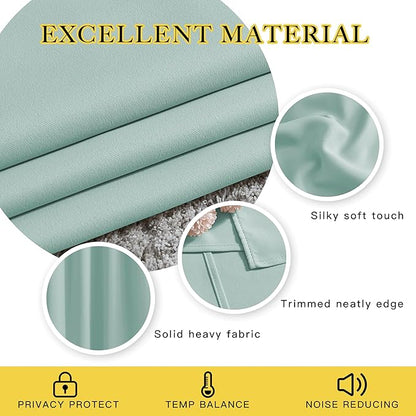 NICETOWN Blackout Curtains for Girls Room - Thermal Insulated Solid Grommet Room Darkening Panels/Drapes for Girl's Bedroom (Aqua Blue, 1 Pair, 46 by 54-Inch)