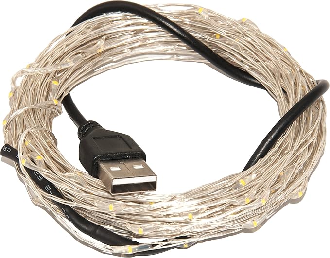 Karlling USB Plug in LED Fairy Lights,5 Packs of 50 LED Bulbs 16 Ft Silver Wire Starry String Lights for Bedroom Patio Garden Party Wedding Commercial Lighting (Warm White)