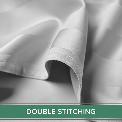 Split King Sheets by Pure Bamboo, Genuine 100% Organic Viscose Derived from Bamboo Bed Sheet Set, Soft & Cooling, Double Stitching *Not for Split Top (Split King, Jacquard White)