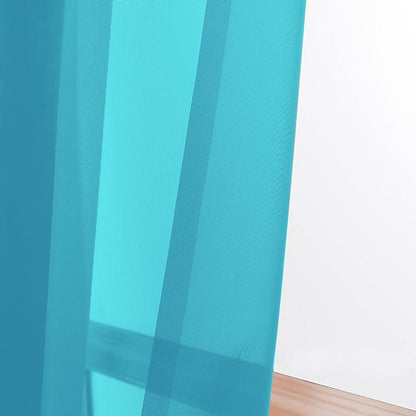 OWENIE Sheer Marine Curtains, Sheer Curtains 84 inch Length 2 Panels Set, Rod Pocket Voile Fimly Sheer Drapes for Living Room/Bedroom, 2pcs, Each 42" W x 84" L