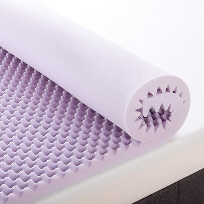 Best Price Mattress 2 Inch Egg Crate Memory Foam Mattress Topper with Soothing Lavender Infusion, CertiPUR-US Certified, Dorm Essentials, Queen