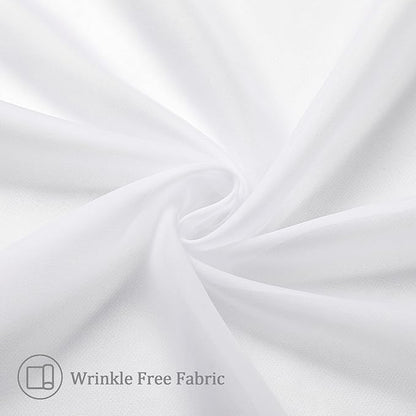 Aiyufeng White Sheer Curtains for Living Room 45 inch Length 2 Panels Set, Rod Pocket Semitransparent Balance Privacy & Light Vertical Sheer Drapes for Bedroom, W40 x L45