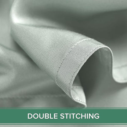 Queen Sheets by Pure Bamboo, Genuine 100% Organic Viscose Derived from Bamboo Bed Sheet Set, Luxuriously Soft & Cooling, Double Stitching, Lifetime Quality Promise (Queen, Sea Glass)