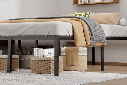 Metal Bed Frame Queen Size - 18 Inch Heavy-Duty Queen Platform Bed Frame No Box Spring Needed, Easy Assembly, Noise-Free, Sturdy Mattress Foundation, Underbed Storage Space