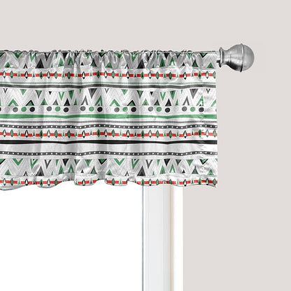 Ambesonne Tribal Window Valance Pack of 2, Style Traditional Aztec Pattern Old Fashioned Hippie Boho Influences, Rod Pocket Curtain Valances for Kitchen Bedroom, 42" X 12", Sea Green