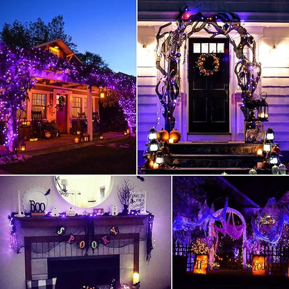 Minetom Halloween String Lights Outdoor 100 Count 25 Feet Incandescent Bulb Mini Lights for Christmas Indoor Garland Party Festival Decoration, Purple