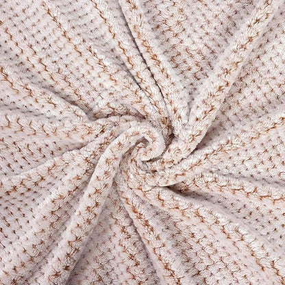 Exclusivo Mezcla Fleece Bed Blanket King Size, Super Soft and Warm Blankets for Couch, Sofa and Bed Waffle Textured, Cozy, Fuzzy and Lightweight (Mixed Camel, 90x104 Inches)