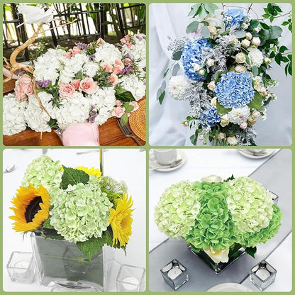 3 Pcs Real Touch Hydrangea Artificial Flowers, 21" White Full Faux Hydrangea Flowers Latex Fake Flowers for Home Decor Party Floral Arrangements Wedding Bouquets Centerpieces Outdoor Decor