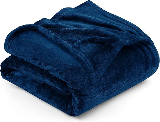 Utopia Bedding Fleece Blanket Twin Size Navy 300GSM Luxury Anti-Static Fuzzy Soft Microfiber Bed Blanket (60x80 Inch)