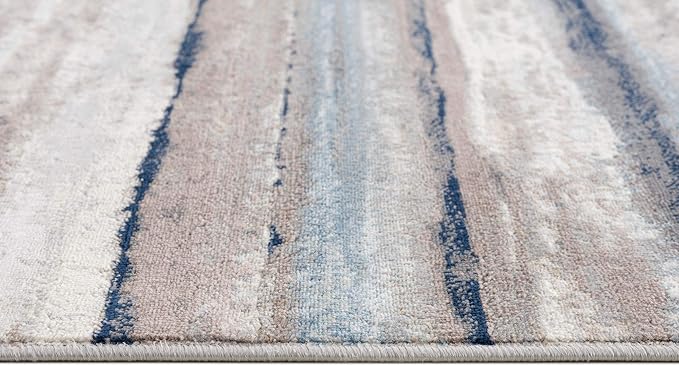 RUG BRANCH Havana 2' x 8' (2'3" X 8') Scandinavian Indoor Runner Rug, Contemporary, Blue Brown - Entryway, Hallway, Bathroom, and Kitchen
