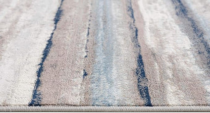 RUG BRANCH Havana 2' x 8' (2'3" X 8') Scandinavian Indoor Runner Rug, Contemporary, Blue Brown - Entryway, Hallway, Bathroom, and Kitchen