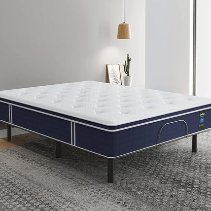 Coolvie King Size Mattress, 12 Inch Hybrid King Mattress in a Box, Medium Firm Feel with Memory Foam, Pocket Spring for Motion Isolation, Extra Lumbar & Shoulder Support for Pain Relief, 80x76x12