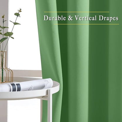 NICETOWN Forest Green Blackout Curtains Grommet - Thermal Insulated Solid Grommet Blackout Curtains/Panels/Drapes for Bedroom (2-Pack, 52 by 45-Inch)