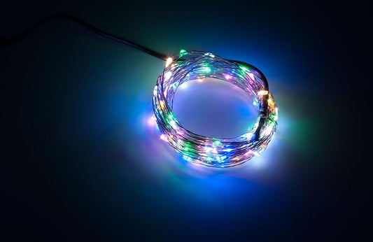 Karlling USB Plug in LED Fairy Lights,100 LED Bulbs 33 Ft Silver Wire Waterproof Starry String Lights for Bedroom Patio Garden Party Wedding Commercial Lighting (RGB)