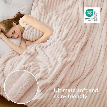 Bedsure GentleSoft King Size Blanket for Bed - Cozy Soft Blankets for Women, Cute Large Fleece Throws for Girls, Crystal Pink, 108x90 Inches