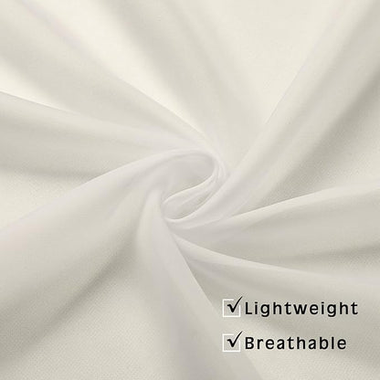 OVZME Sheer Curtains Ivory 45 inches Long Kitchen Curtains, Rod Pocket Clean Selvedge Voile Window Treatments, 2 Panels=84 Inches Width.