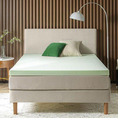 ZINUS 3 Inch Green Tea Memory Foam Mattress Topper, Smaller, More Convenient WonderBox Packaging, Pressure-Relieving Layers, CertiPUR-US Certified, Twin