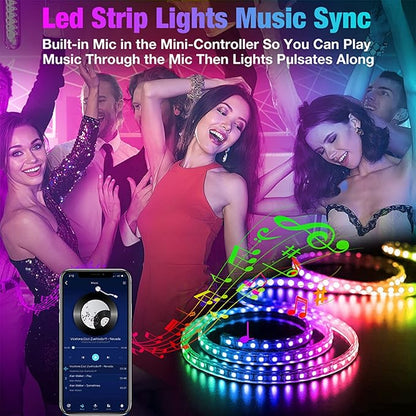 130ft Led Lights for Bedroom, APP Control Music Sync Color Changing Led Lights, Led Strip Lights with Remote for Room, Kitchen Party,Home Decoration