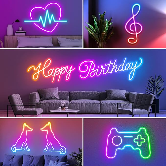 AILBTON 100FT Led Neon Rope Lights Control with App/Remote,Flexible Led Rope Light,Multiple Modes,IP65 Outdoor RGB Lights Waterproof,Music Sync Gaming Led Neon Strip Light for Bedroom Decor