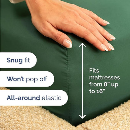 Twin 4 Piece Sheet Set - Comfy Breathable & Cooling - Ultra Soft Hotel Luxury Bedding Set w/ 8-16 Inch Deep Pockets - 1 Flat & 1 Fitted Sheet & 2 Pillowcases - Cozy, Wrinkle Free & Easy Care - Emerald