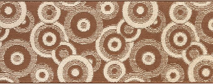 Custom Length Cut to Size Modern Farmhouse Carpet Runner Rug for Hallways, Non Slip Rubber Backed, 31 inch Wide X Customized Length, Geo Brown, 31 inch X 9 feet
