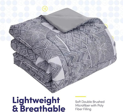 Sweet Home Collection 5 Piece Comforter Set Bag Solid Color All Season Soft Down Alternative Blanket & Luxurious Microfiber Bed Sheets, Tulsa, Twin