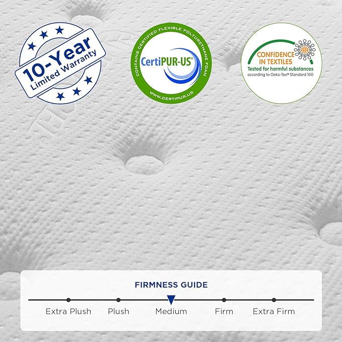 Full Mattress,12 Inch Hybrid Mattress in a Box with Gel Memory Foam,Individually Wrapped Pocket Coils Innerspring for a Cool & Peaceful Sleep,CertiPUR-US.
