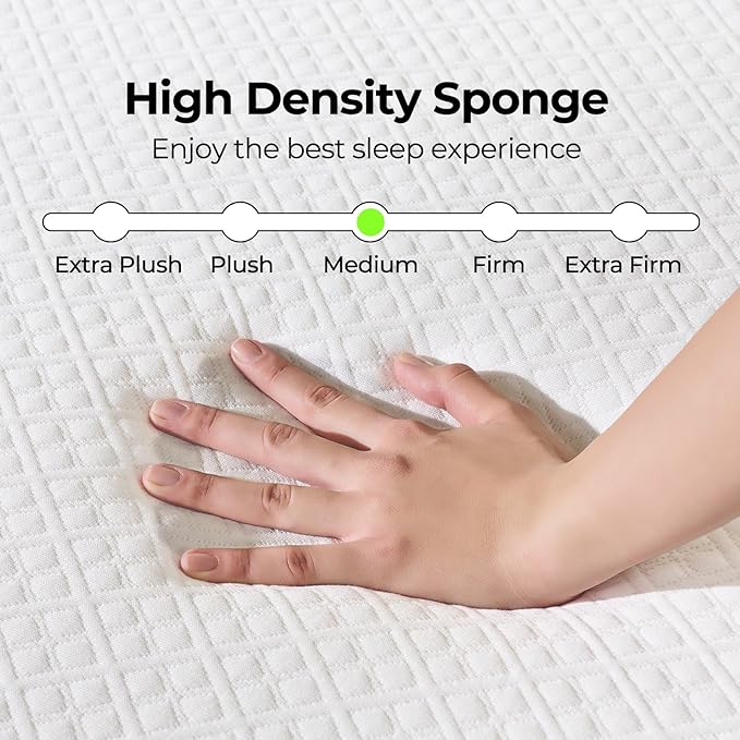 Rolanstar 8 Inch Queen Mattress Gel Memory for Cool Sleep & Pressure Relief, Medium Firm Feel, CertiPUR-US Certified, Mattress in a Box, White