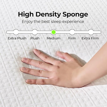 Rolanstar 8 Inch Twin Mattress Gel Memory for Cool Sleep & Pressure Relief, Medium Firm Feel, CertiPUR-US Certified, Mattress in a Box, White