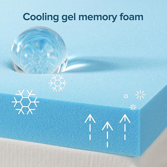 ZINUS 4 Inch Green Tea Cooling Gel Memory Foam Mattress Topper, Smaller, More Convenient WonderBox Packaging, Cooling Gel Foam, Pressure-Relieving Design, CertiPUR-US Certified, Twin