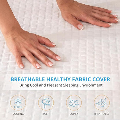 EGO Gel Memory Foam Mattress Topper, 3 Inch Cal King with Removable Breathable Soft Cover, Cooling Bed Topper for Comfort Body Support & Pressure Relief, CertiPUR-US Certified