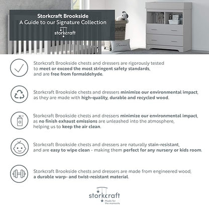 Storkcraft Brookside 4 Drawer Dresser (Gray) – GREENGUARD Gold Certified, Dresser For Nursery
